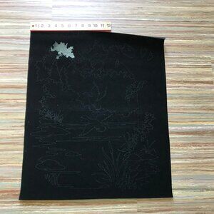 Duck Pond Partly Painted Wall Hanging Artex Tri-Chem Painting Black Velvet